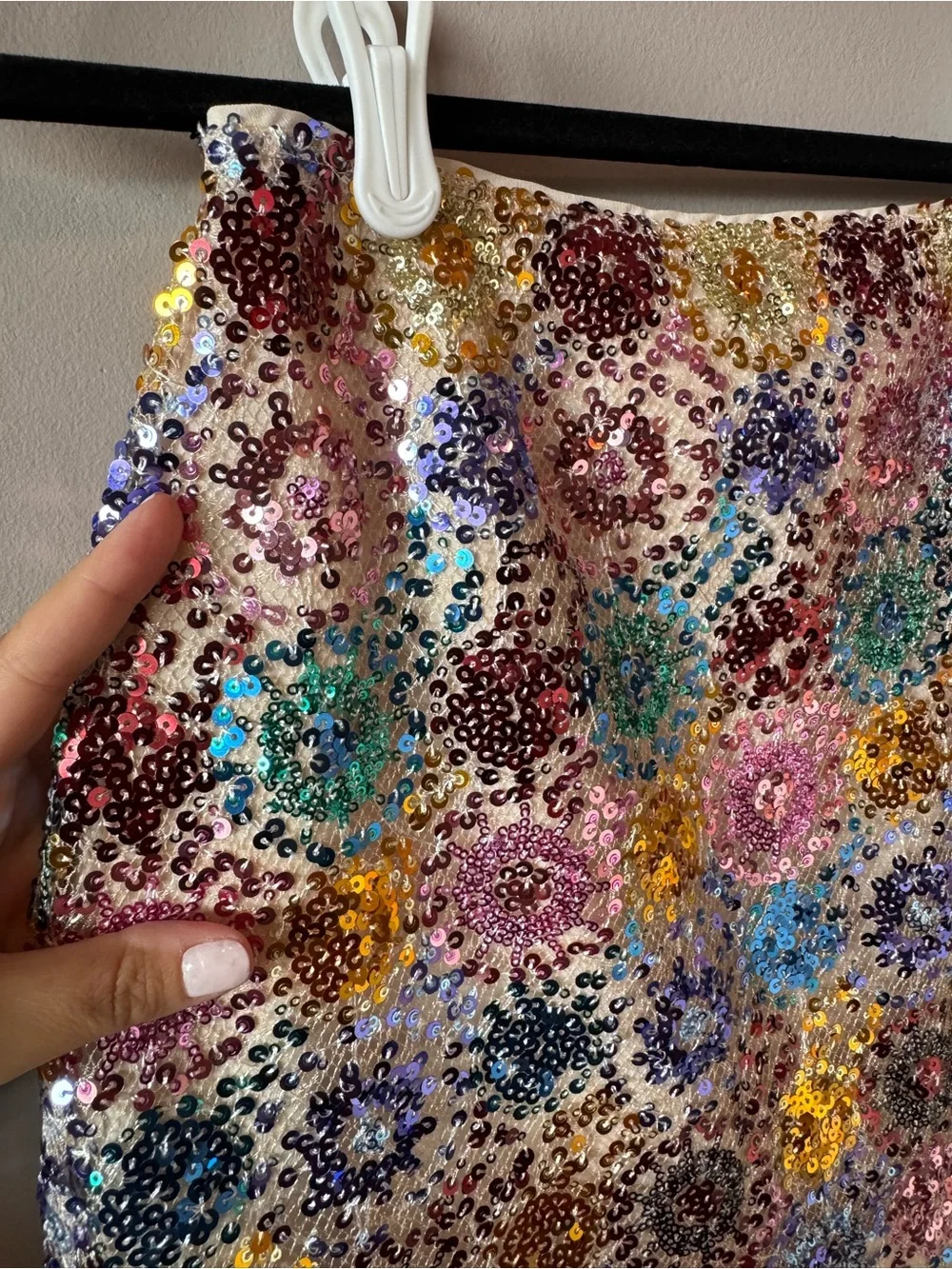 12th Tribe NWT Genevieve Multi Sequin Crop Top and Mini Skirt Set Size XS